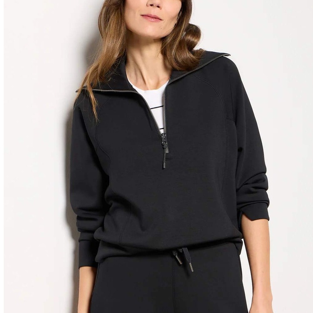 Spanx Airessentials Half Zip Pullover 3x Black Mo… - image 1